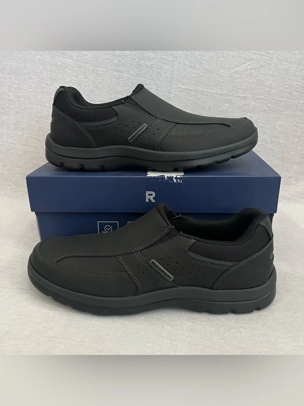 Rockport Get Your Kicks Slip-On Comfort Shoes - Black Leather